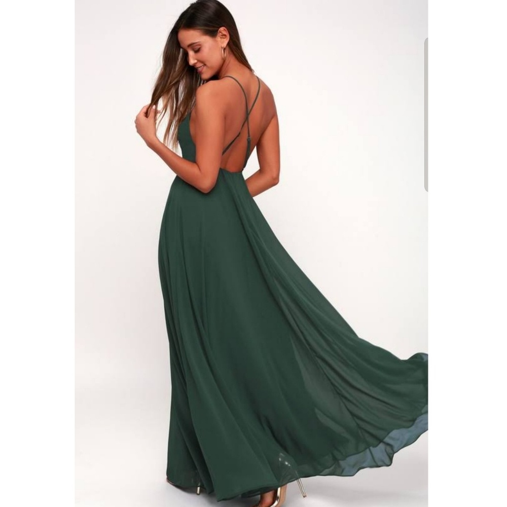 Beautiful green backless maxi dress